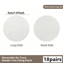 Anti-Curling Round Carpet Fixing Stickers, Hook & Loop Non Slip Rug Grippers, Reusable Mat Holders To Prevent Rugs Sliding, Home Accessories - 5cm - View 6