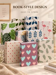 6 Inch 200-Photo Linen Photo Album, Decorative Printed Fabric Cover, Family And Travel Memorial Album Linen Cover 6 Inch Photo Album, With 200 Pockets, Cute Pattern Photo Album Suitable For Family Vacation And Daily Memories - one-size - View 9