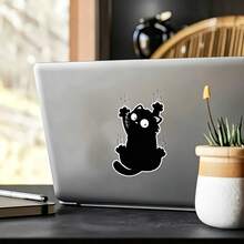 1pc Waterproof Scratch-Resistant Fun Premium Cat Sticker, Easy To Apply - Suitable For Car Bumper, Laptop, SUV, Truck, Car, Cute Design, Ideal Christmas Gift - A - View 5