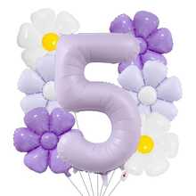 7 Pcs/Set 40 Inch Marca Purple Digital Daisy Balloon Set Flower Aluminum Foil Balloon For Birthday Shower Anniversary Decoration - View 14