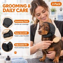 2pcs Dog Ear Covers, Noise Protection, Suitable For Anxiety, Hematoma And Grooming Care, Adjustable Non-Shaking Comfortable Quiet Dog Calming Headband Hair Wrap (Grey) - Dark Grey - View 3