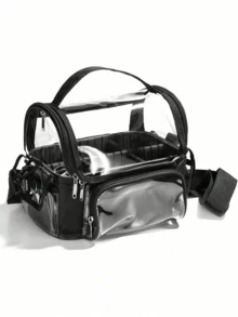 New Large Capacity Transparent PVC Makeup Bag, Travel Portable Handheld Toiletry Bag, Waterproof Cosmetic Tool Bag - Multicolor - View 8