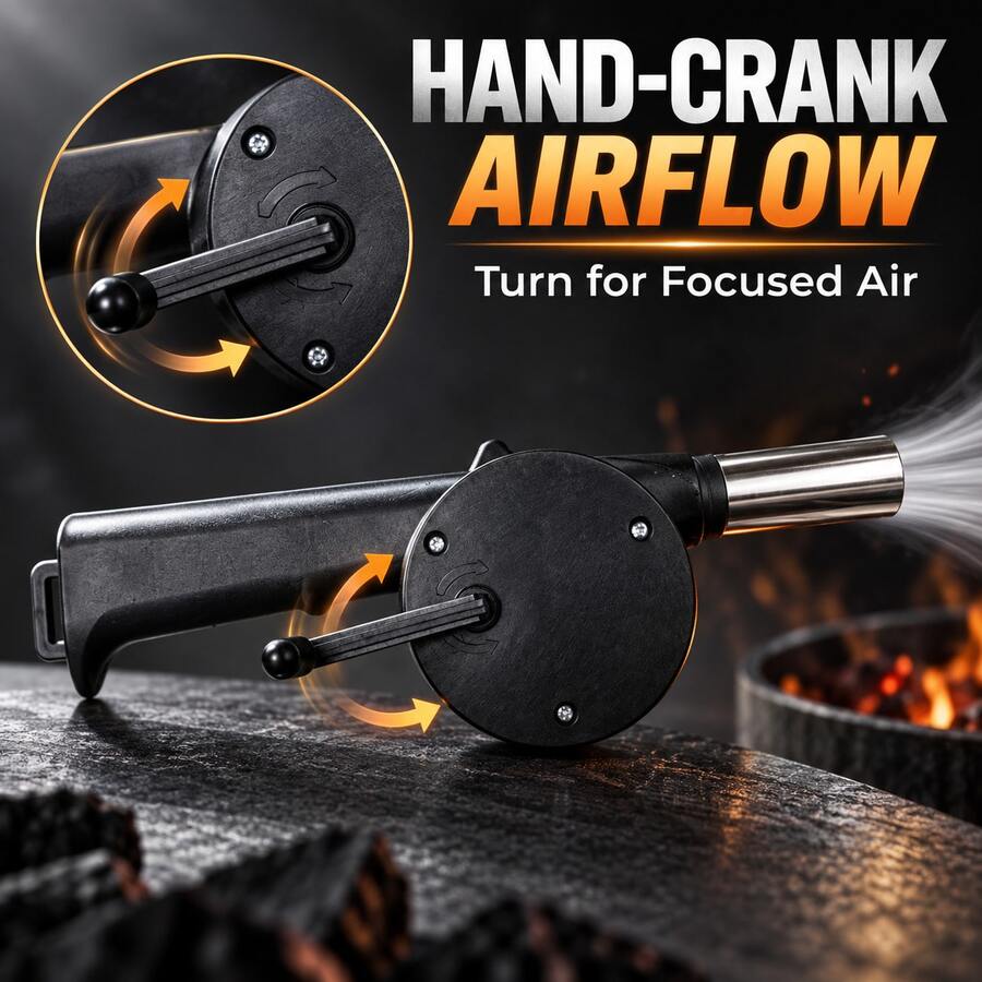 Outdoor Manual Hand Crank Fire Blower Mini Air Blower For Camping, Barbecue, Fireplace Bonfire Ignition - Multi-color - View 1