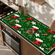 1pc Dish Drying Mat, Coffee Machine Mat, Christmas Series Pattern Dish Drying Mat, Tabletop Protective Placemat, Suitable For Kitchen Dish Drying, Suitable For Holiday Table Decoration, Multi-Purpose Drying Mat, Home Gift, Tabletop Decor - XYLSD-1134 - View 7
