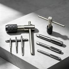 Damaged Internal Thread Repair Tool Set, High-Speed Steel M3-M12 Hand Taps + Adjustable T-Handle Manual Threading - A - View 2