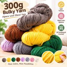 LIRISNLY Benang Campuran Wol Alpaka Tebal 300g, Benang Rajut Tangan untuk Membuat Sweater, Syal, Topi, dan Selendang DIY, Benang Tenun Kerajinan Aneka Warna - beraneka warna - View 2