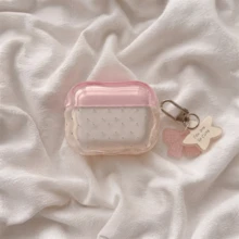 Clear Jelly Pink Polka Dot Compatible With Airpods 5 Protective Case, Wavy Contour Anti-Slip Earphone Cover + Cute Star Pendant Accessory Compatible With Apple Compatible With Airpods 5/4/2/3 Pro2 Earphone Protective Soft Shell, Birthday Holiday Gift - Pink Polka Dot + Pendant - View 15