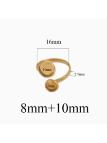 2pcs 304 Stainless Steel Ring Blanks, 16mm Twisted Flower Adjustable Style, With Glass Inlay Base, DIY Handmade Jewelry Tray, Ring Tray - Ring Setting - View 9