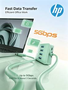 HP Dock Ekspansi USB DHC-CT120, Pembagi Multifungsi, Kabel Ekstensi Laptop Transmisi Kecepatan Tinggi dengan Port Daya, USB 2.0, Empat Port, 0,5m, Tersedia Berbagai Warna - View 7