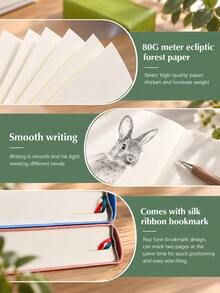 New A6 Thick Sketch Notebooks - Art Student Painting And Sketching Manual - 720 Blank Inner Pages, Suitable For Sketching - Portable Small Notebook - Multicolor - View 8