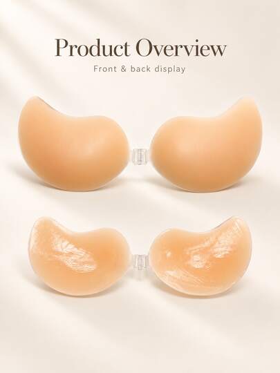 2/1 pieza Sujetador adhesivo de silicona con efecto push-up – Copas de sujetador de silicona sin tirantes para mujer, adecuado para vestidos sin espalda, almohadillas autoadhesivas transpirables con efecto elevador, reutilizable, amigable con la piel