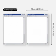 2 Packs Total 100 Sheets Vintage Windows Notepad Sticky Notes, Retro Computer Window Design, Blank Inner Pages, Self-Adhesive Memo Paper, Y2K Programmer Fun Stationery Desktop Decor - 70x100mm - View 2