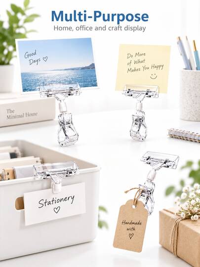 10/25-Pack Rotating Acrylic Sign Holders - Clear Double-Sided Label Clips For Retail Price Tags & Product Display, Plastic Stands For Supermarket, Office, Exhibition & Store (Swivel, Durable)