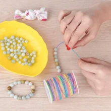 1pc Bracelet Cord, Strong And Durable Rainbow Color Thread, Suitable For Jewelry Making, Necklace, Beading And Handicrafts - Multicolor - View 5