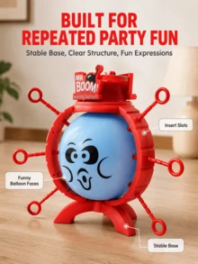 Mr Boom Bursting Balloon Game,Inflatable Balloon Bomb Party Game For Kids And Adults,Tool Free Assembly Spinner Roulette Push Stick Lucky Draw Game,Fun Tension Game For Party Game Night Sleepover,Gift For Kids Birthday Christmas,Party Games - Multicolor - View 10