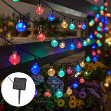 [Solar LED String Lights] Solar Powered LED String Lights, 20/50/100 LED Beads, Bubble Globe Fairy Lights, Outdoor, For Garden Patio Decor ,Solar String Lights Outdoor Waterproof For Garden Tree Patio Party Christmas Decorations - Solar-powered Bubble Machine - View 16