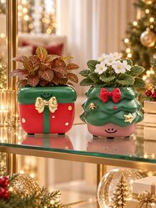 1pc Cute Christmas Jewelry Holder, Santa Claus And Gingerbread Open Top Organizer For Rings, Earrings And Small Accessories, Festive Vanity Storage, Dresser Decor And Holiday Gift Idea - New Model - View 7