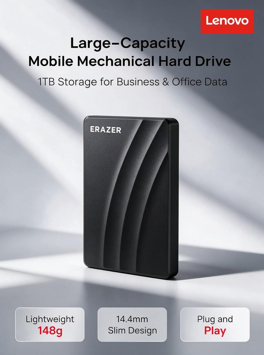 Lenovo ERAZER G600 Portable Hard Drive, USB3.0 High-Speed Transfer ...