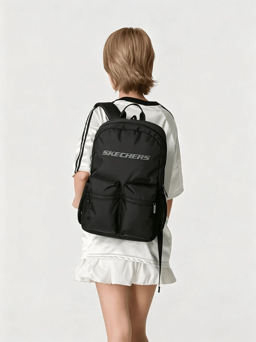 Skechers Unisex Lightweight Outdoor Backpack, 2026 Autumn New Style For Commuting And Travel, L325U089-0018 - Black - View 1
