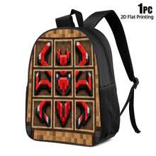 3pcs Backpack Set With 2D Flat Print Block Style Red Spider Graphic, 3-In-1 Bag Set For Commuting Travel And Daily Outdoor Activities - Backpack Set - View 7
