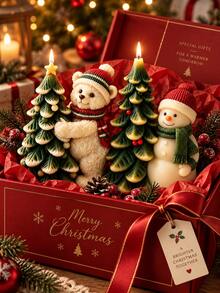 1pc Christmas Tree Hugging Bear Snowman Silicone Candle Mold, 3D Christmas Tree Aromatherapy Wax Mold, DIY Handmade Holiday Candle Making Mold - Candle Mold - View 4
