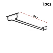 1 Single Row Cup Holder, Wine Glass Holder, Creative European Style Tall Cup Storage Rack, Kitchen Accessories, Bar Supplies, Space-Saving Home Storage And Organization - Black - View 12