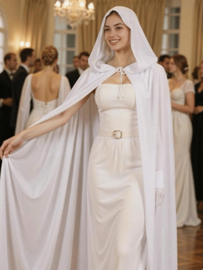 Halloween New Velvet Cape Adult Set Bridal Shawl Party Performance Costume Makeup Ball Outfit Bridal Hooded Drawstring Cape Witch Wizard Cloak Party Costume Christmas Carnival Evening Party Outfit