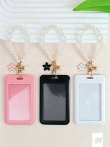 Pearl Flower Lanyard Badge Holder, Suitable For ID Cards, Keys Or Keychains, Perfect As A Gift For Work, School, Hospital Employees Or Colleagues - Multicolor - View 7