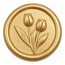 20入/包 3D 浮雕鬱金香蠟封貼紙，婚禮邀請函信封封印，自黏珍珠白貼紙，適用於邀請函、禮品包裝、聖誕節 - 棕色 - 鬱金香-棕色 - 查看 3