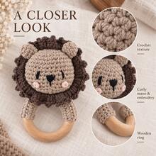 Handmade Crochet Rattle, Baby Interactive Crochet Toy, Built-In Bell, 3D Cute Design, Rich Details, Attract Baby's Attention, Develop Baby's Hearing, Baby Shower Gift, New Mom Gift, Christmas Gift, Easter Gift, Newborn Commemorative Gift - Multicolor - View 4