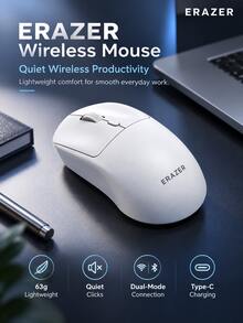 Lenovo Mouse Nirkabel N390, sakelar mikro senyap, desain ergonomis, cocok untuk laptop, desktop, bisnis, dan penggunaan di rumah. - View 1