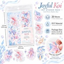 Xiangjianhuan Series PET Sticker Pack, INS Style Fresh Plants, Flowers, Koi Fish, Planets, Planner Scrapbook Stickers, DIY Decorative Stickers - Multicolor - View 2