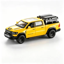 3pcs Mammoth Pickup Alloy Car Model, 1/32 Scale Simulation Off-Road Truck Decor, Pull Back Vehicle With Openable Doors, Collectible Desktop Display Ornament, Halloween & Christmas Party Decor - Multicolor - View 12