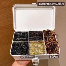 Bộ tạo kiểu tóc cơ bản 600 món gồm kẹp tóc một chữ + dây buộc tóc nhỏ, phù hợp cho nhiều dịp, kẹp định vị tóc khi trang điểm, phụ kiện cố định tóc, kẹp tóc búi đuôi ngựa hàng ngày, dây chun nhỏ - Nhiều màu - Xem 10