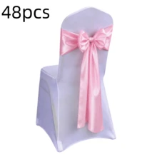 48pcs Multi-Functional Satin Chair Back Waistbands, Bowknot Decorative Bands, Chair Back Decoration And Fixing, Suitable For Birthday, Banquet Hall, Hotel Conference Room, Wedding Party, Hotel, Christmas, And Other Party Scene Decoration - Royal Blue - View 14