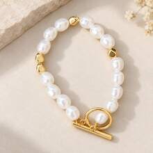 White Oval Pearl Bracelet, French Elegant Elegant Pearl String, Light Luxury Commute Daily Versatile Accessory - White - View 6