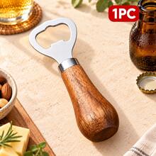 1pc/2pcs Stainless Steel Bottle Opener With Wooden Handle, Gold/Silver Manual Beer Cap Remover, Handheld Bar Tool For Beer, Soda, Kitchen, Home Bar, BBQ, Party And Gift - View 10