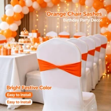 48pcs Cross Elastic Spandex Chair Back Waistbands, Elastic Chair Back Decorative Ribbons, Bowknot Decorative Bags, Reusable Chair Cover Satin Ribbons, Chair Band Decorations For Wedding, Banquet, Birthday Party, Graduation Ceremony, Hotel Event - White - View 10