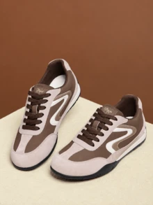CAMEL CROWN Giày sneaker nữ kiểu Đức mới, đế cao tăng chiều cao, thời trang đa năng - màu nâu - Xem 2