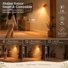 Smart LED Wall Light With Motion Sensor, Wireless LED Magnetic Induction Wall Light, 1200mAh Battery Powered Night Light, Adjustable Color Temperature And Brightness, Suitable For Hallway, Home Decor, Room Decor, Halloween Decor, Christmas Decor - Bird - View 4