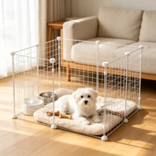 Small Pet Fence Dog Isolation Net Modular Small And Medium Dog Cage Indoor Home Use Rabbit Fence Balcony Cat Guardrail - Multicolor - View 3