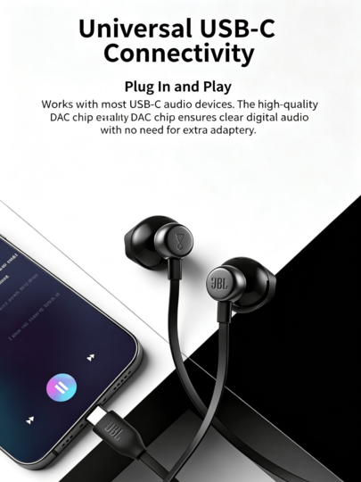 JBL Auriculares con cable TUNE305C semiin-ear tipo C para móvil y portátil con micrófono