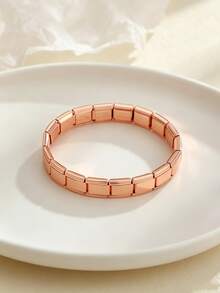 1 pieza Pulsera de acero inoxidable de estilo italiano de moda con módulos DIY de múltiples patrones, adecuada para uso diario, citas, festivales y regalos - Multicolor - Ver 19