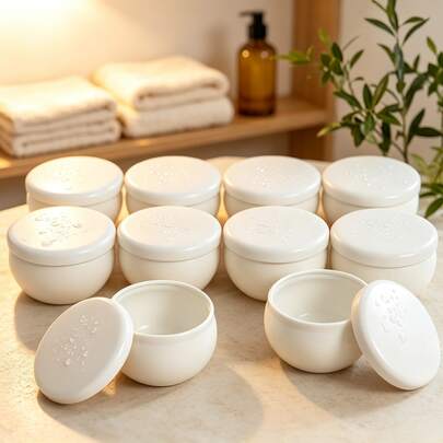 36pcs Minimalist White Metal Candle Jar Set, Complete Candle Making Kit, 4pcs 2.5oz Empty Candle Jars With 8pcs Wicks, 4pcs Wick Holders And 20pcs Stickers, Suitable For DIY Handmade Candle Craft, Small Item Storage, Bedroom Room Decor
