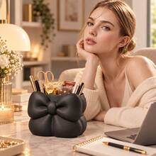 Bowknot Pen Holder Makeup Brush Desktop Decor Multi-Functional Storage Ornament - Multicolor - View 8