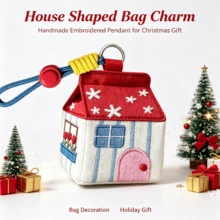 2026 Christmas Gift New Red House Earphone Case, Key Pouch, Wallet Charm, Highly Attractive Car Decoration, Creative Gift - Multicolor - View 2