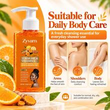 Turmeric & Vitamin C Moisturizing Exfoliating Body Wash, Skin Smoothing Exfoliating Shower Gel For Rough And Dull Skin, Suitable For Men And Women, Gel Scrub Texture With Turmeric And Vitamin C, Daily Cleansing And Refreshing Exfoliating Body Wash - Other - View 8