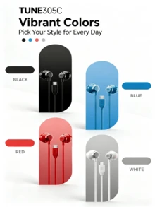 JBL Headphone Berkabel TUNE305C, Semi-In-Ear Tipe-C, Kompatibel dengan Ponsel dan Laptop, dengan Mikrofon - View 5