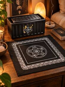 Tarot Card Storage Box With Divination Cloth Set, Comes With Caro Brand Tablecloth, Mystical Tarot Deck Organizer Case, Protective Card Holder With Spiritual Altar Reading Mat, Perfect For Tarot Readers, Halloween, Christmas Gifts - Multicolor - View 7
