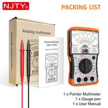 NJTY Analog Multimeter, Voltage And Current Tester, Portable Volt Ohm Meter With Resistance, Capacitance, Transistor HFE And Continuity Test, Pointer Electrical Circuit Tester For Home And Electrical Repair - Orange - View 11